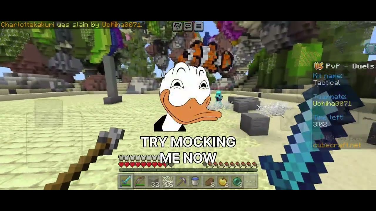 Minecraft Mobile PVP Battle Arena| Cubecraft| No commentary|
