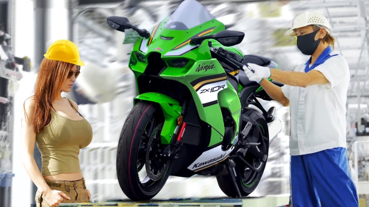 Kawasaki Ninja Manufacturing process - Building Powerful Ninja H2R motorbike - Assembly line