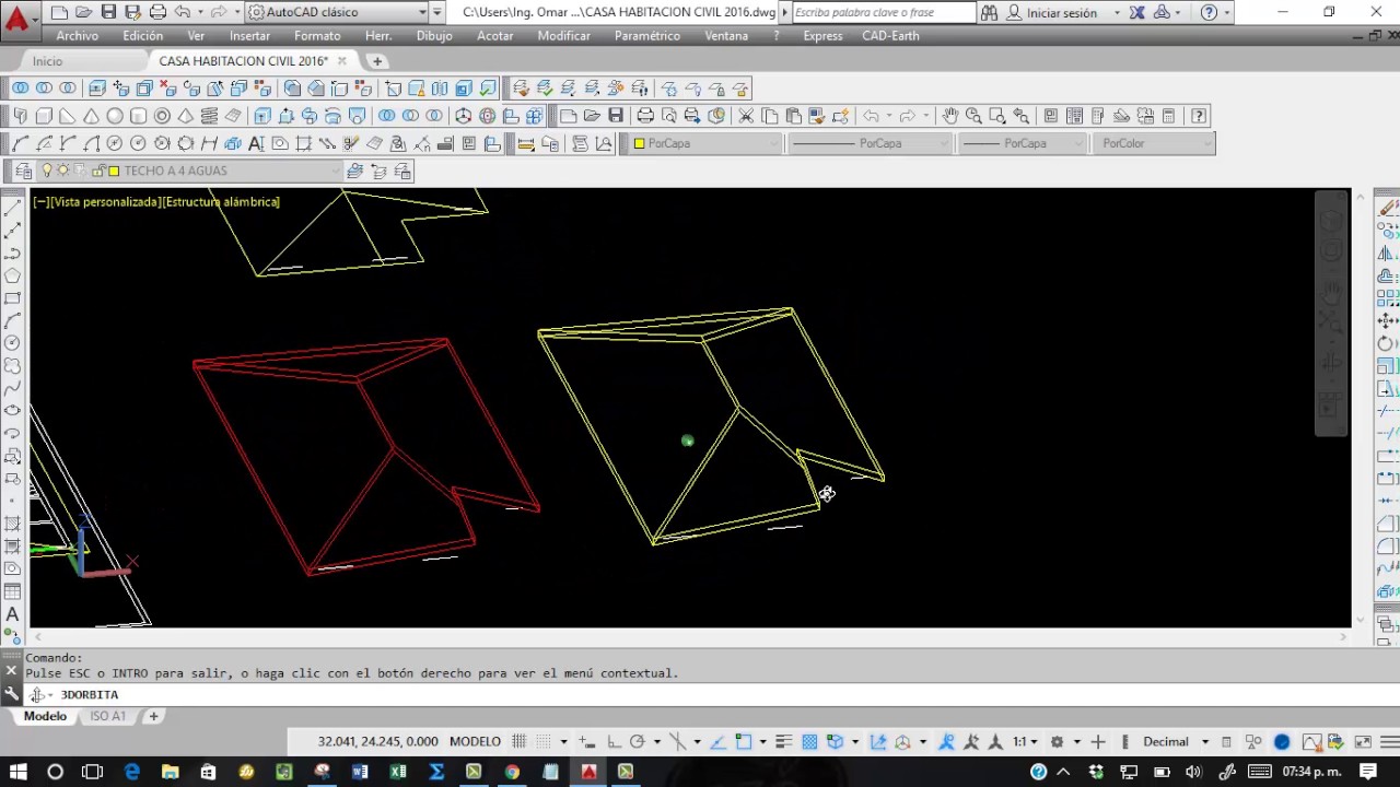 TECHO 3D A 4 AGUAS SUPERFICIE PLANA Y ESTAMPAR