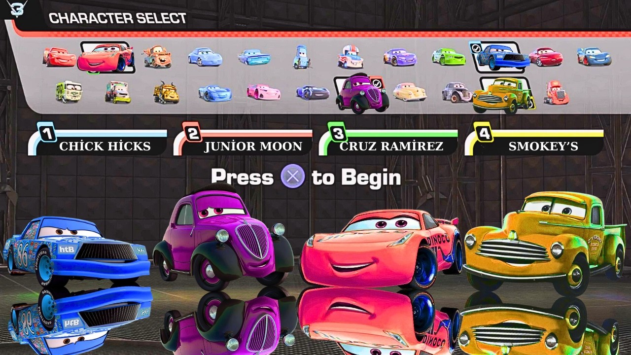 Cars 3: Driven to Win — соревнование на лучший круг. Разделенный экран, 4 игрока. #cars3driventow...