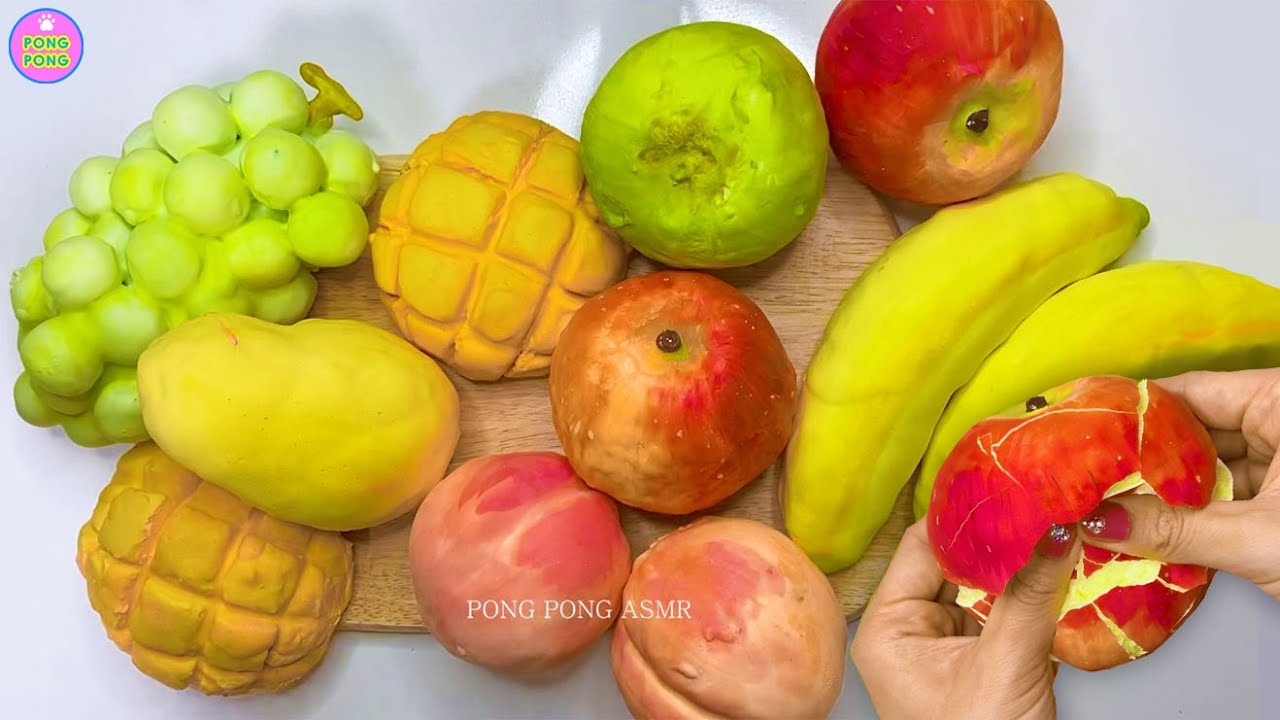 🍏🍎과일 석고점토 부수기🍏🍎 plaster clay cracking|[ASMR]石膏クレイクラッキング