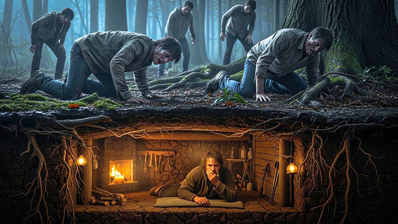 I Built an Invisible Underground House to Survive Zombies (ASMR)