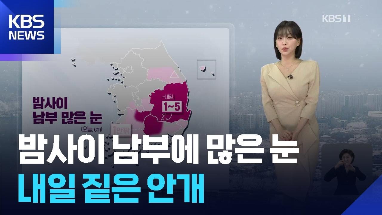 [라인W 날씨] 밤사이 남부에 많은 눈…내일 짙은 안개 / KBS  2026.02.24.