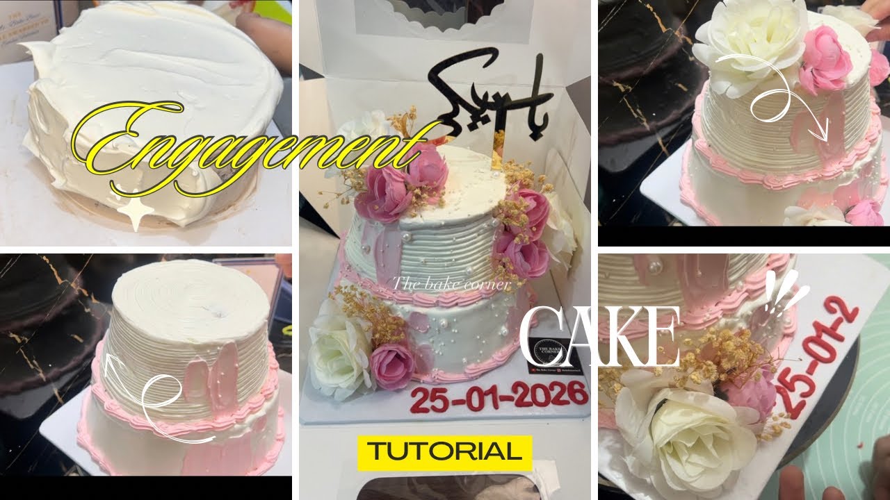 2tier Baat Pakki Cake tutorial | How to make engagement cake. 
