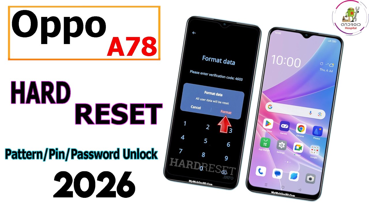 How To Oppo A78/A78 5G Hard Reset || Oppo factory reset unlock Password || Without Pc 2026