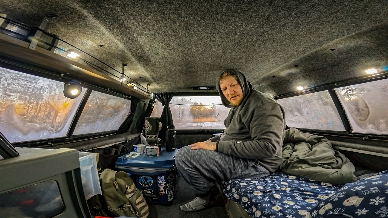 Solo Winter Truck Camping - Spicy Toaster Oven Quesadillas