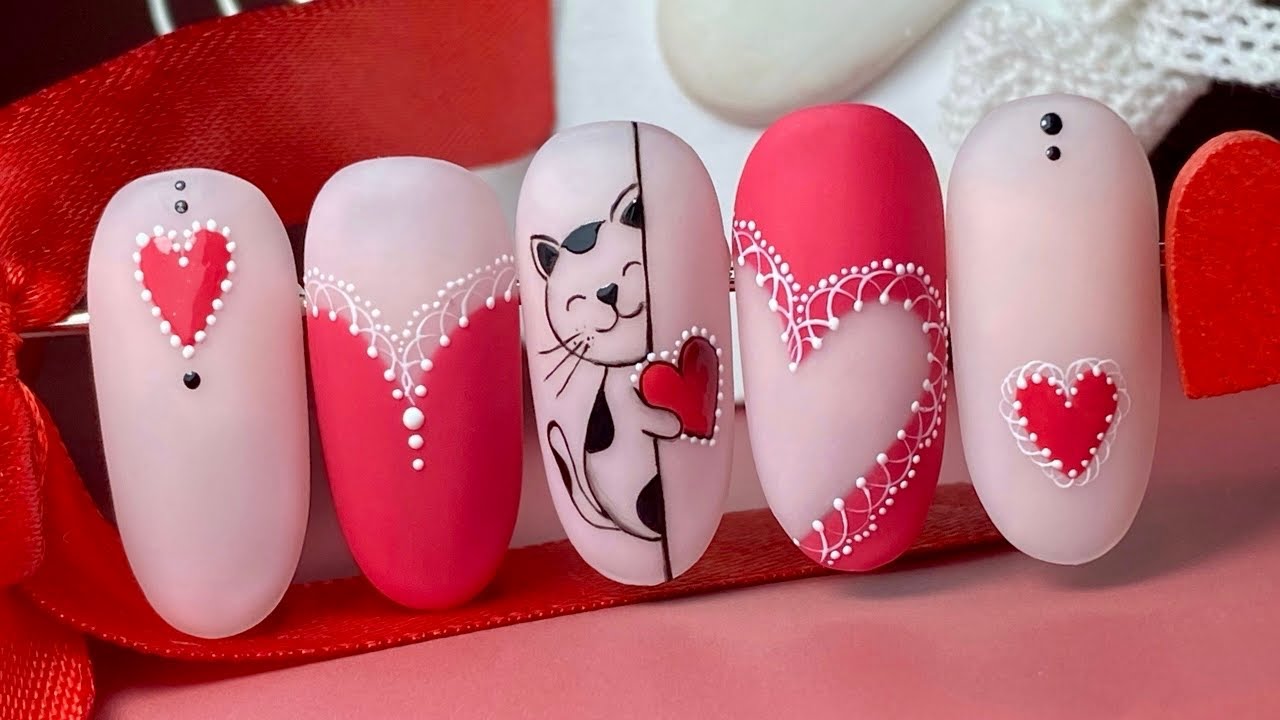 Valentine's Nail Art❣️|Easy Valentine's Day Nail Design|San Valentino Nail Art|Modelones