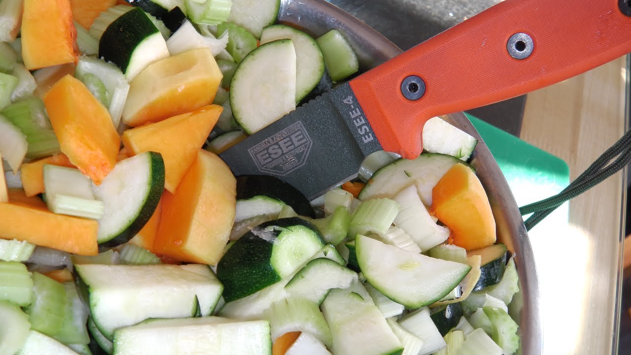 RAT CUTLERY RC4 ESEE 4 KNIFE REVIEW - MKSURVIVAL - Food prep HD