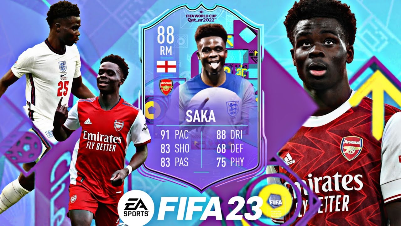 THE ARSENAL BOY😍🏴󠁧󠁢󠁥󠁮󠁧󠁿! - 88 RATED WORLD CUP PHENOM BUKAYO SAKA PLAYER REVIEW - FIFA 23