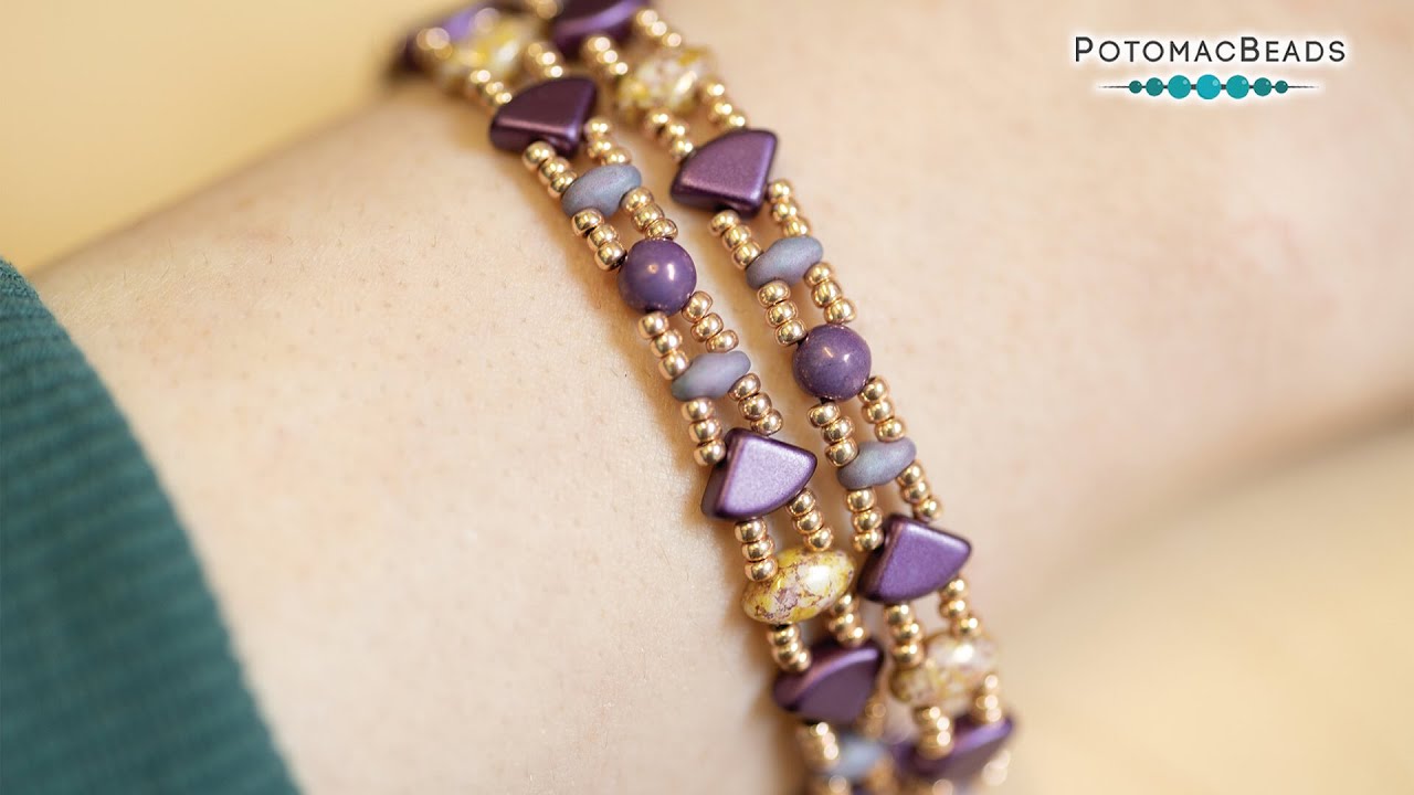 Mixed Two Hole Beaded Wrap Bracelet - DIY Jewelry Making Tutorial by PotomacBeads
