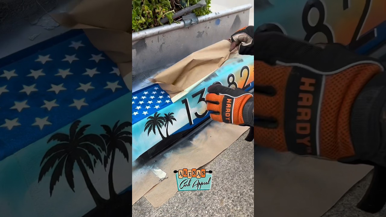 Let&rsquo;s curb paint! #curbpainting #curb #americanflag #arenascurbappeal #trending
