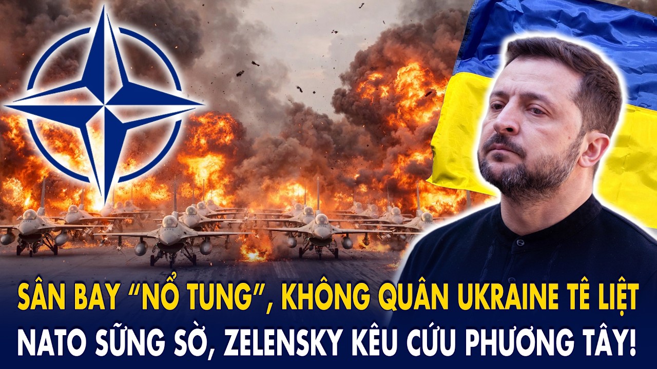 Sân bay “nổ tung”, không quân Ukraine tê liệt: NATO sững sờ, Zelensky kêu cứu phương Tây!