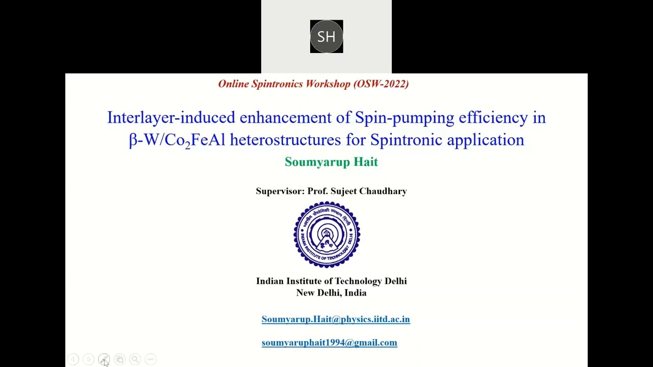 OSW-2022 | Soumyarup Hait | Interlayer-induced enhancement of Spin-pumping efficiency | Spintronics
