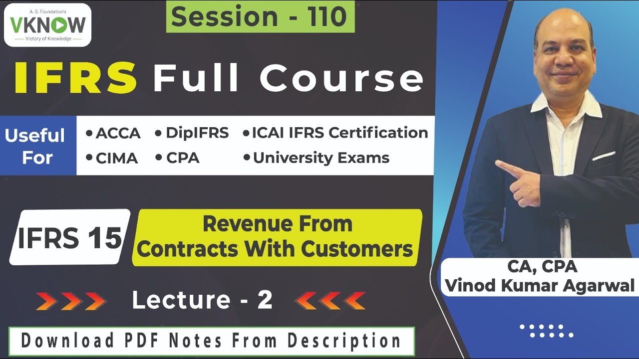 Free Full IFRS Course | IFRS 15-Revenue From Contracts With Customers | CA Vinod Agarwal | Lecture-2