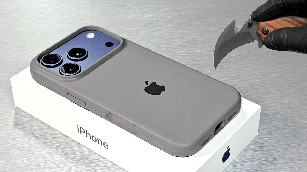iPhone 17 Pro Deep Blue Unboxing 1TB + Accessories (Gray Silicone Case) - Aesthetic ASMR