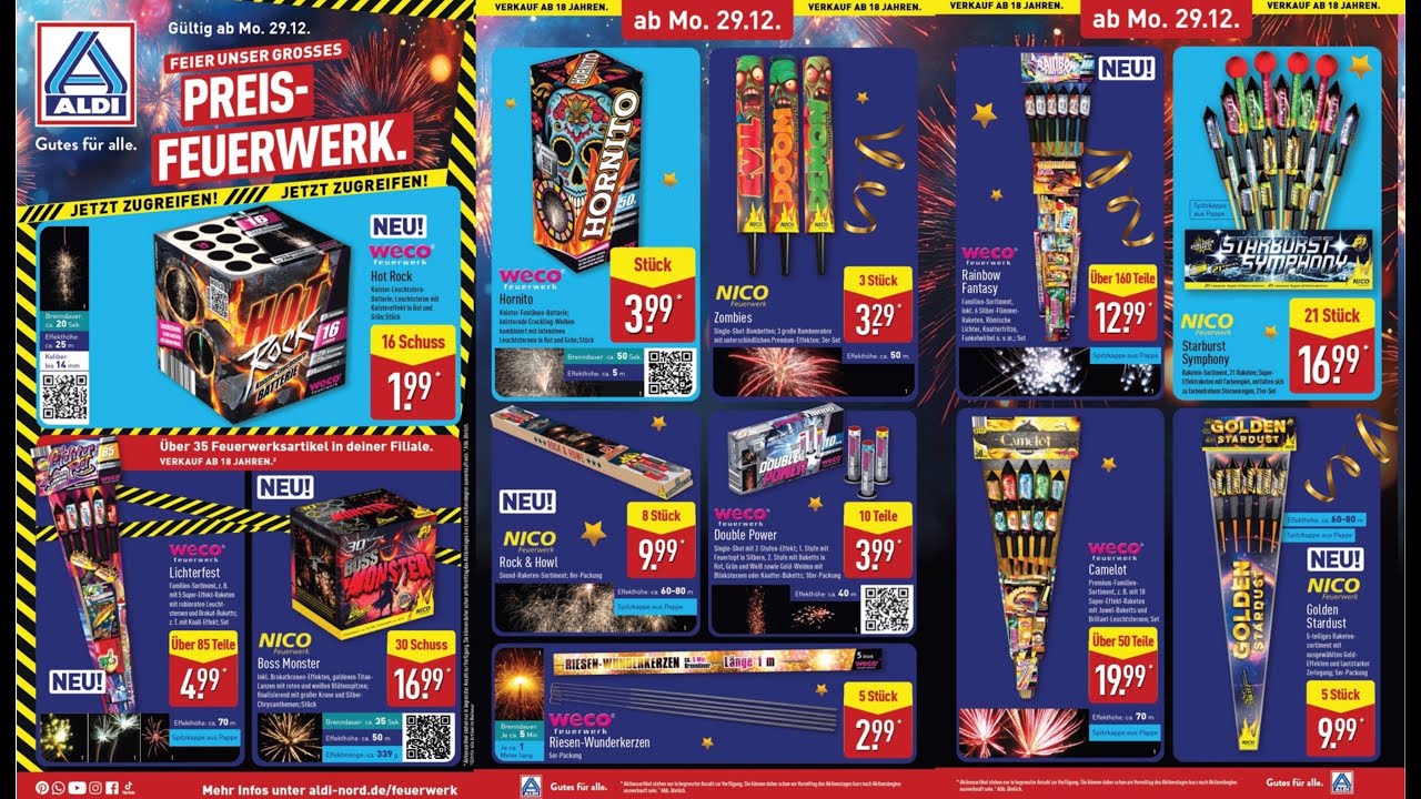 ALDI Nord Feuerwerk Prospekt MIT PREISE! 2025/2026