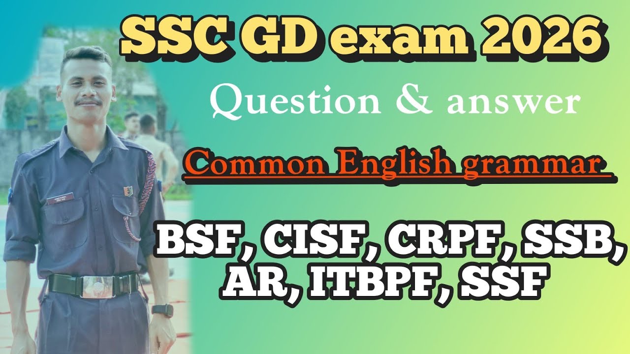 SSC GD exam english grammar questions answers 2026