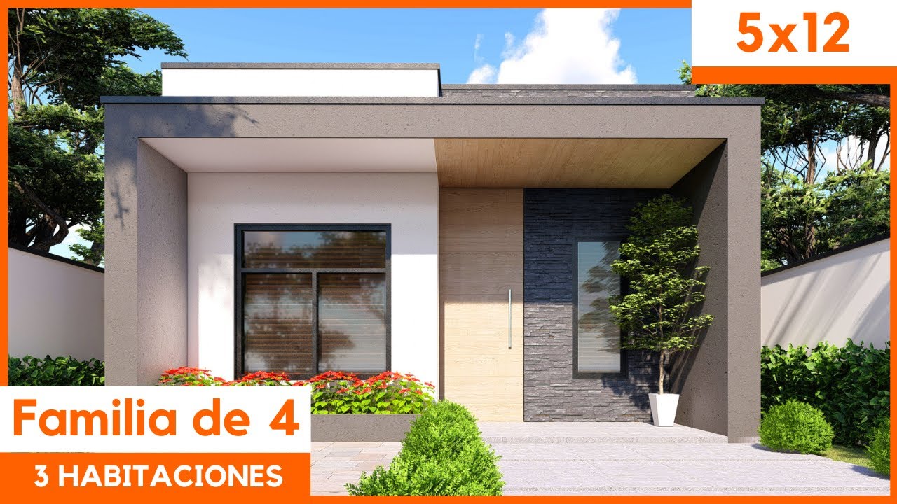 Casa de 5x12 con 3 Habitaciones y Plano
