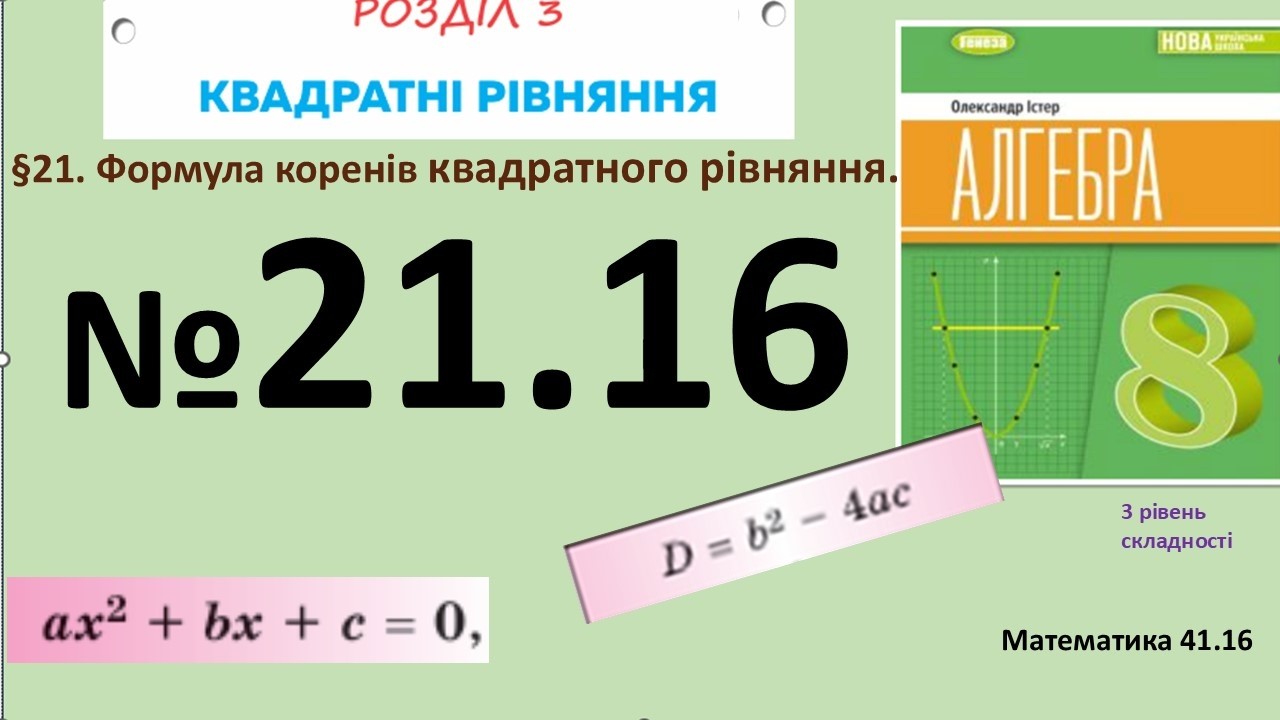 Істер Вправа 21.16 Алгебра 8 (Математика8 № 41.16 )НУШ-2025