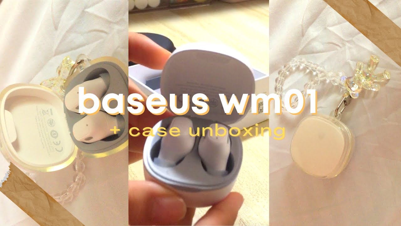 baseus wm01 (white) bluetooth earphones ☻ unboxing, mic test, connecting to mac, cute case