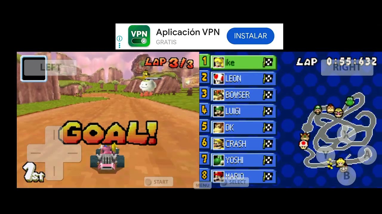 Jugando Mario kart DS deluxe 