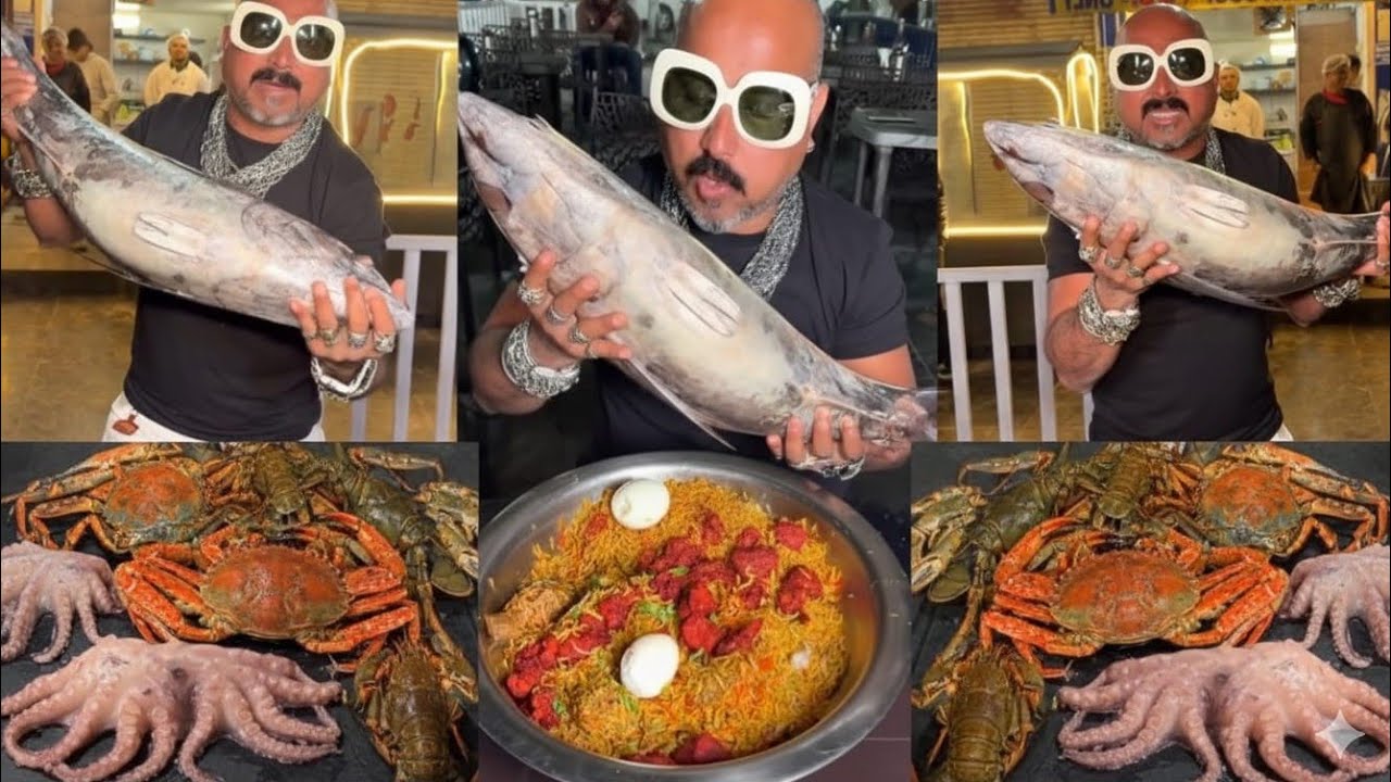 Bodybuilder ne10kg fish🐠crabs octopus khekda🦀seafood Noida restaurant mein jabardast khana khaya✅