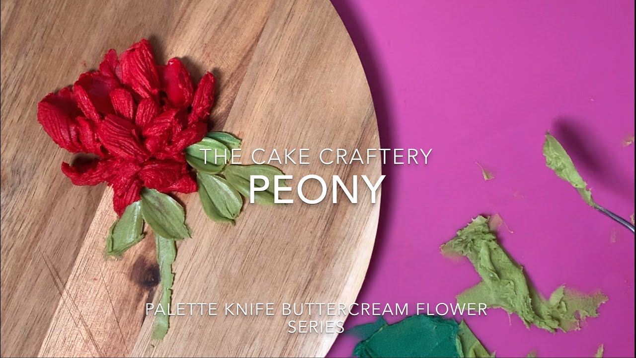 How to Paint a Palette Knife Peony in Buttercream