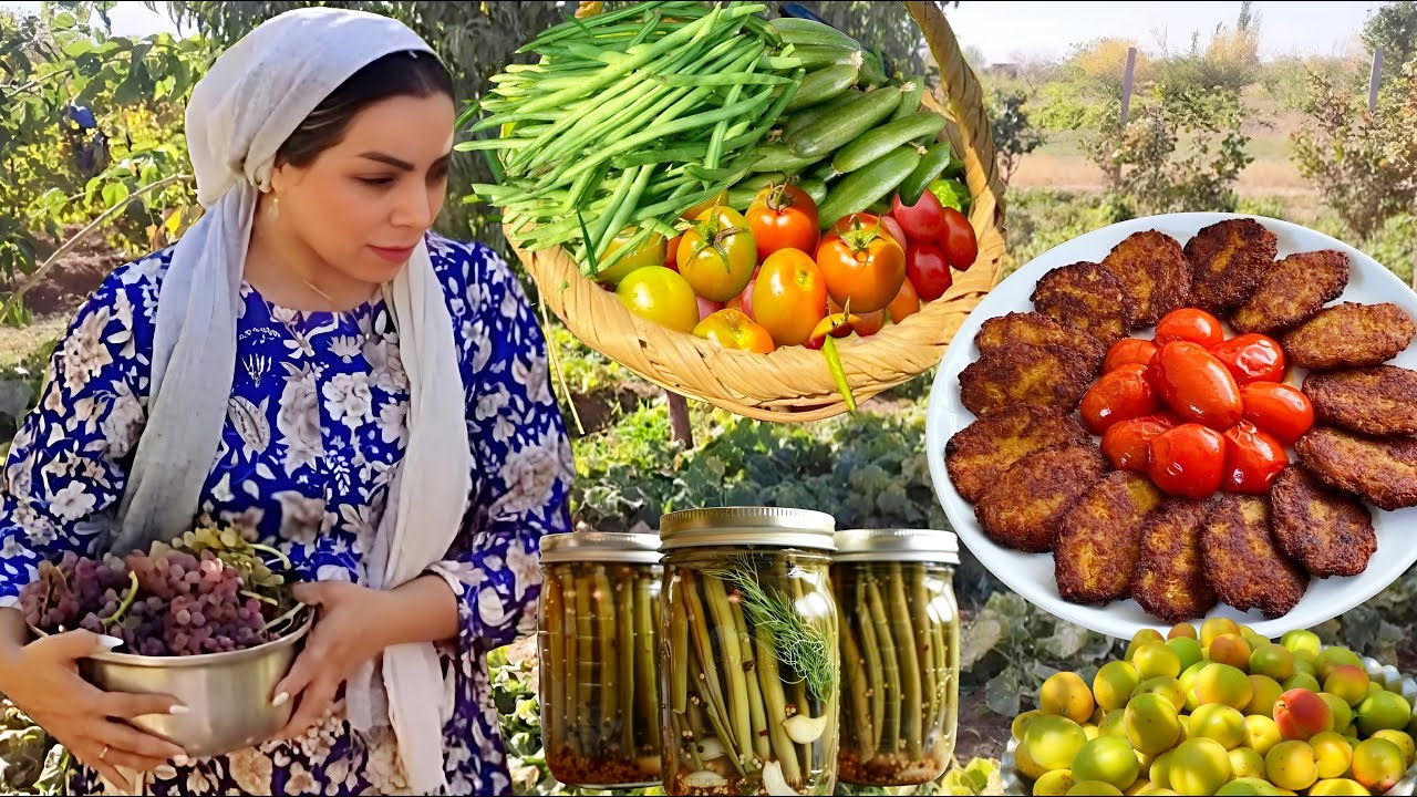 Real rural life🌿 From picking fruit to making pickles and sour cream soup 🍅🔥