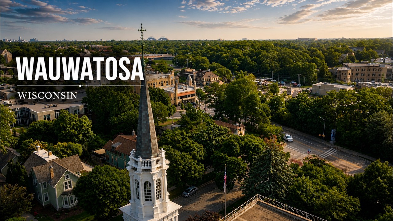 The Village of Wauwatosa Wisconsin | Aerial Views of Hart Park & Historic Downtown (4K Drone)
