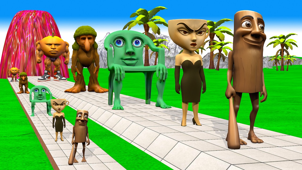 Long Slide Game With Elephant Gorilla Buffalo Hippopotamus Tiger 3d Animal Game Funny 3d Animals