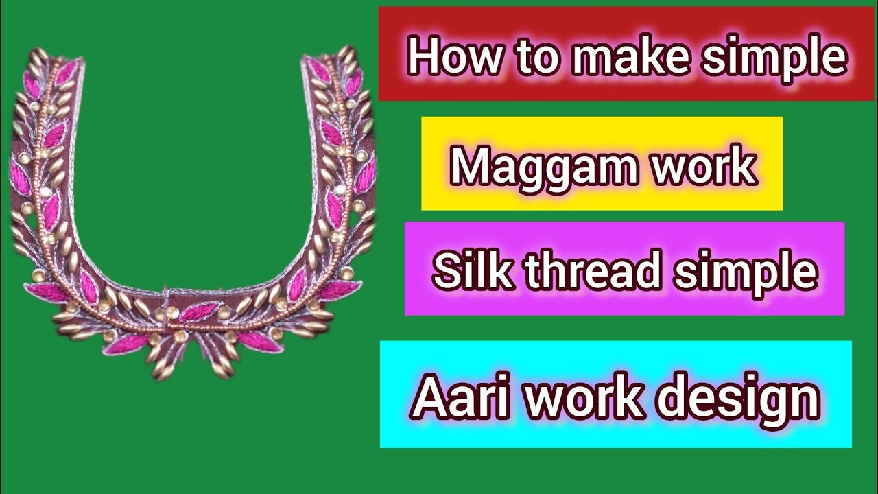 How to make simple maggam work design || simple aari work design for begginners ||Aari tutorial ||