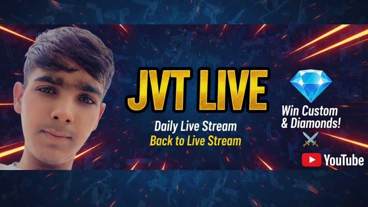 JVTLIVE 🔴 FREE FIRE LIVE | Custom Room + Rank Push | Aaj Hoga Full Booyah 🔥 #JVTLIVE #freefire #live