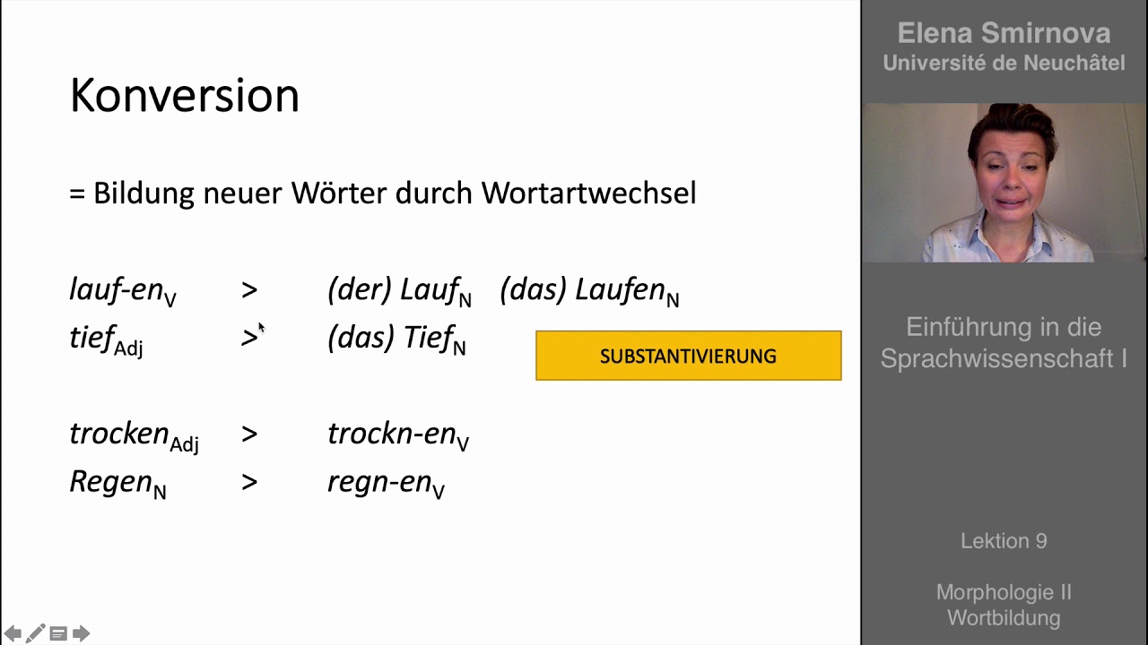 Einführung in die Sprachwissenschaft: Thema 9 - Wortbildungsmorphologie