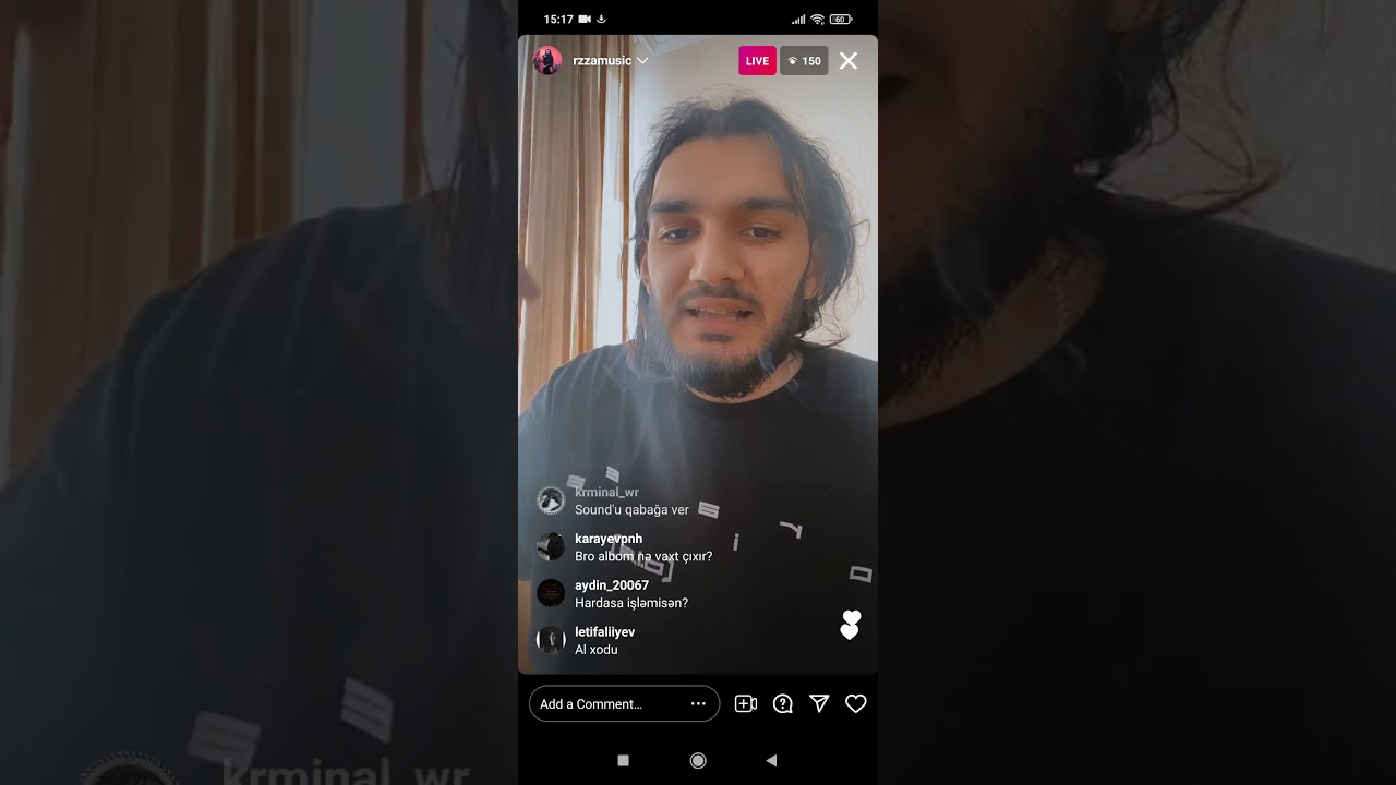 Rzza canlı yayım Instagram