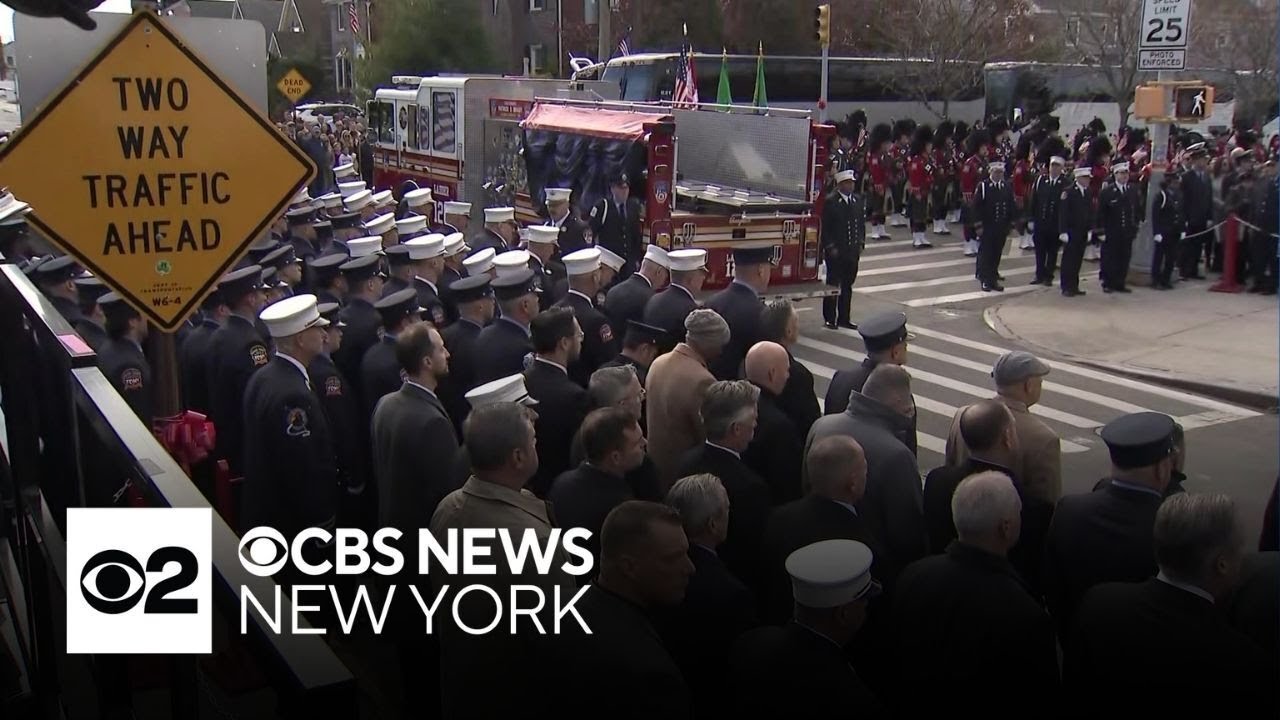Mourners line street for fallen FDNY Firefighter Patrick Brady's funeral