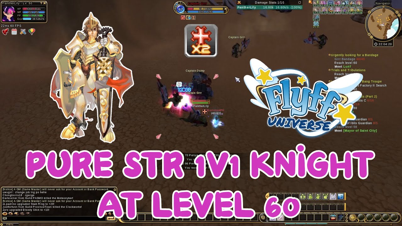 Flyff Universe | Pure STR 1V1 Knight At Level 60