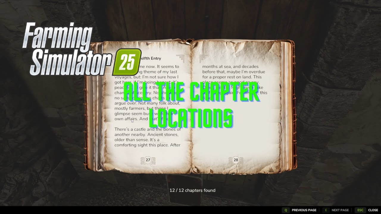 Farming Simulator 25 All 12 Collectible Chapter Locations on Kinlaig Map Complete Guide &Walkthrough