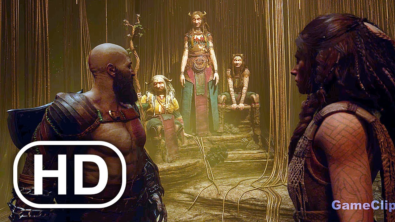 Kratos Meets The Norns Fate Reveal Scene 4K - God Of War Ragnarok