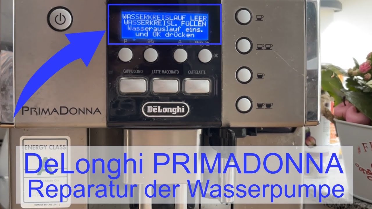 Reparatur der Wasserpumpe - DeLonghi Primadonna - Fehlermeldung: Wasserkreislauf leer