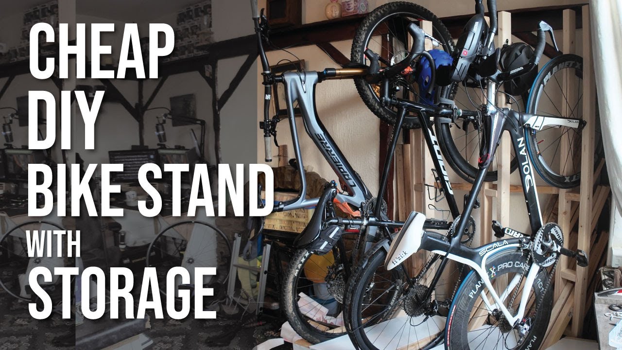 Cheap DIY Bike Stand with Storage