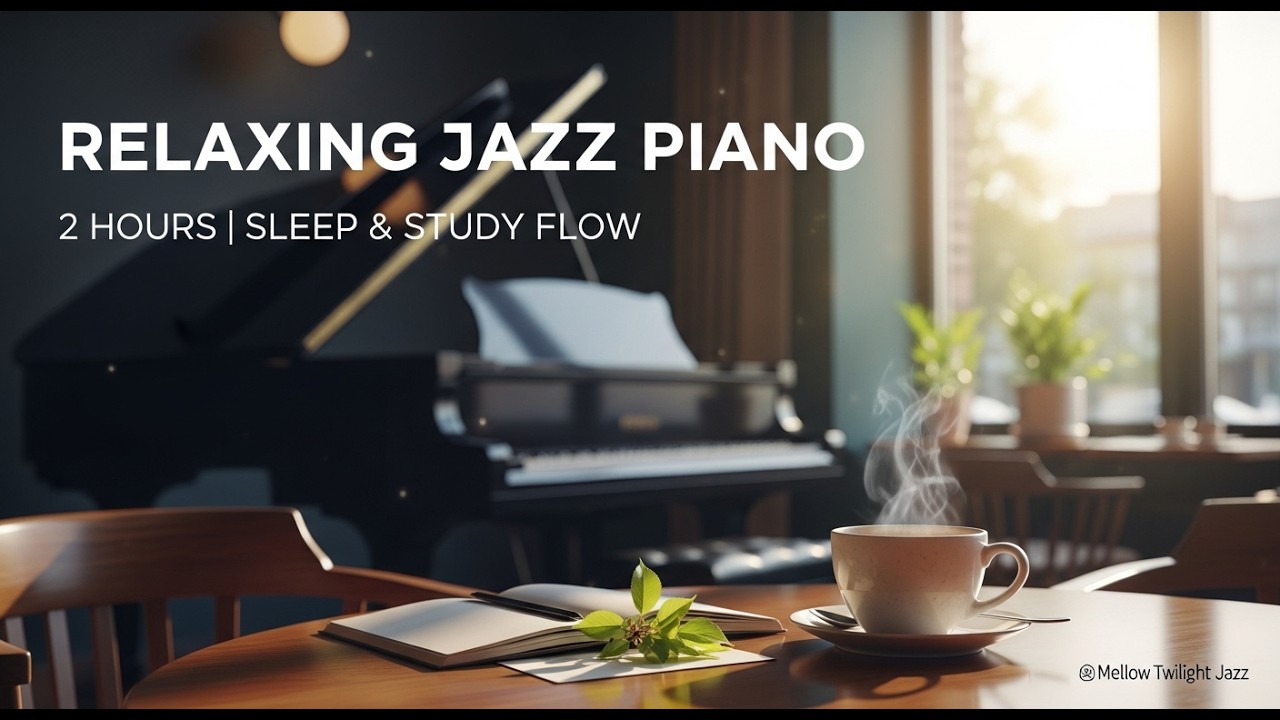Relaxing Jazz Piano for Sleep & Study Flow 2 Hours, 4K  Smooth Spring Cafe Music