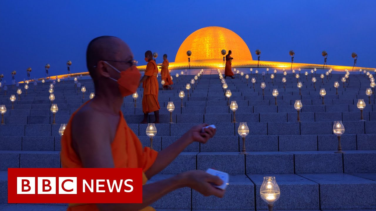 Buddha Day celebrated in-person for first time since Covid  - BBC News