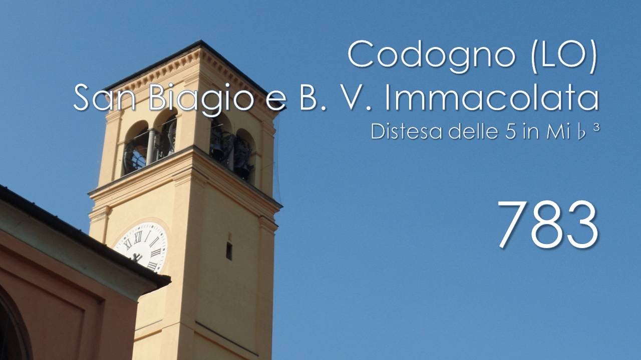 Le campane di Codogno (LO) - Collegiata di S. Biagio e B. V. Immacolata - Distesa delle 5 in Mi♭³