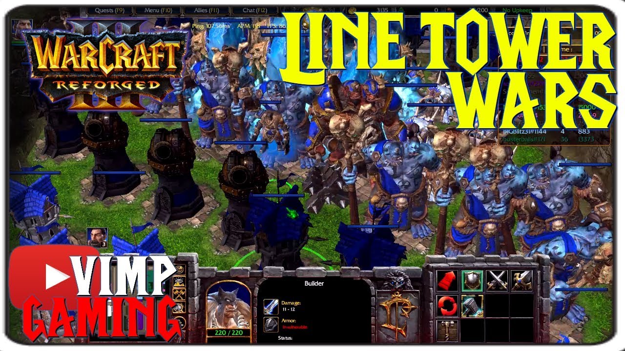 Warcraft 3 Reforged | Line Tower War