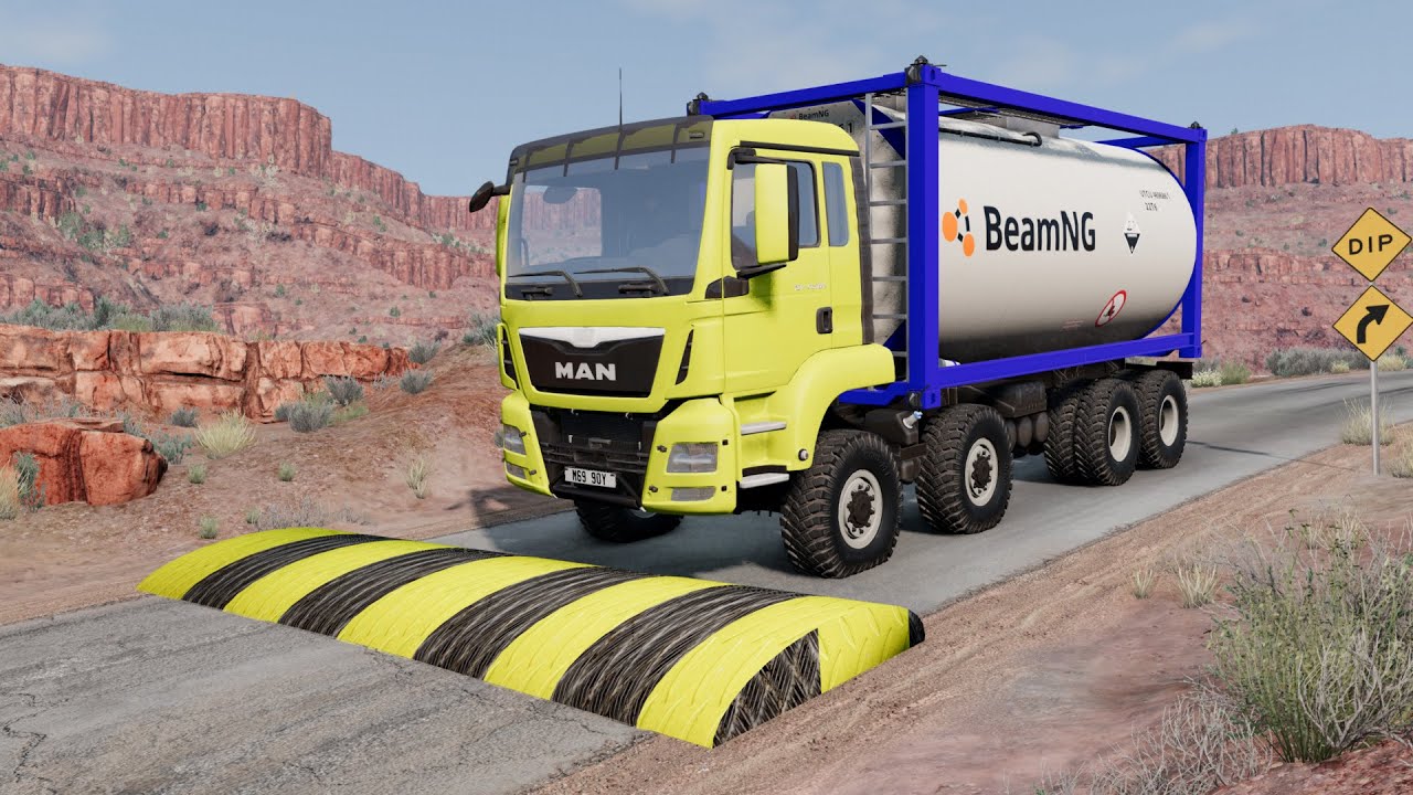 Truck vs Speedbump  -  BeamNG.Drive 🚛🚜🚚