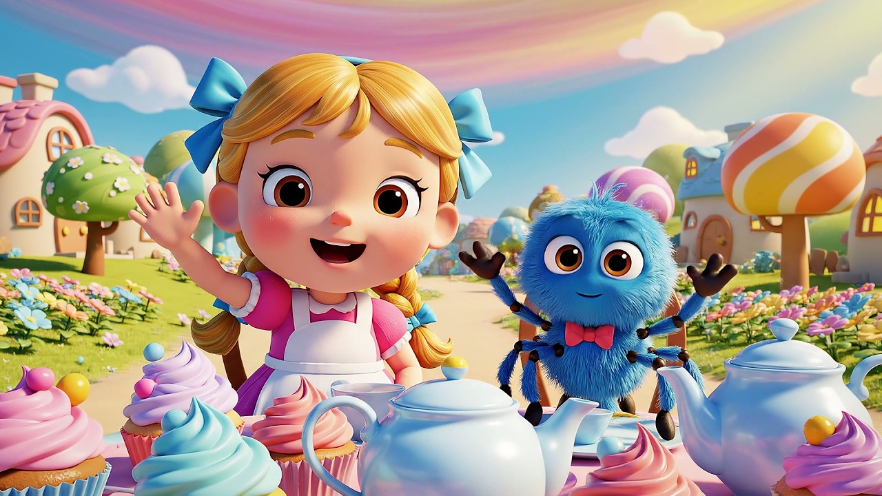 Little Miss Muffet Spider Tea Party | Fun Fairy Tale Remix & Kids Songs