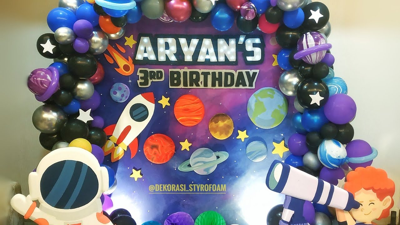 Galaxy Space decoration Birthday theme with astronaut