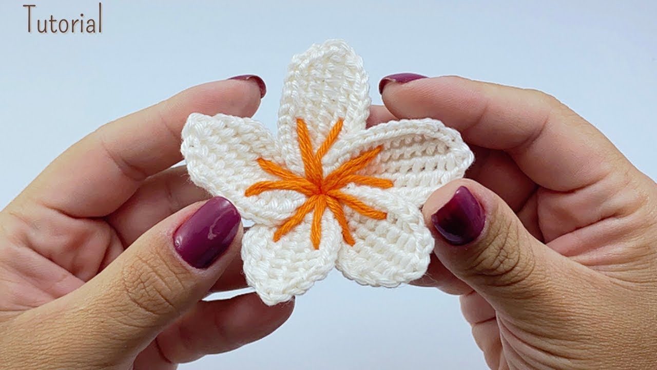 Tutorial Flor de Crochê Moana - Passo a Passo Dessa Linda Flor de Croche - Suellen Pontes