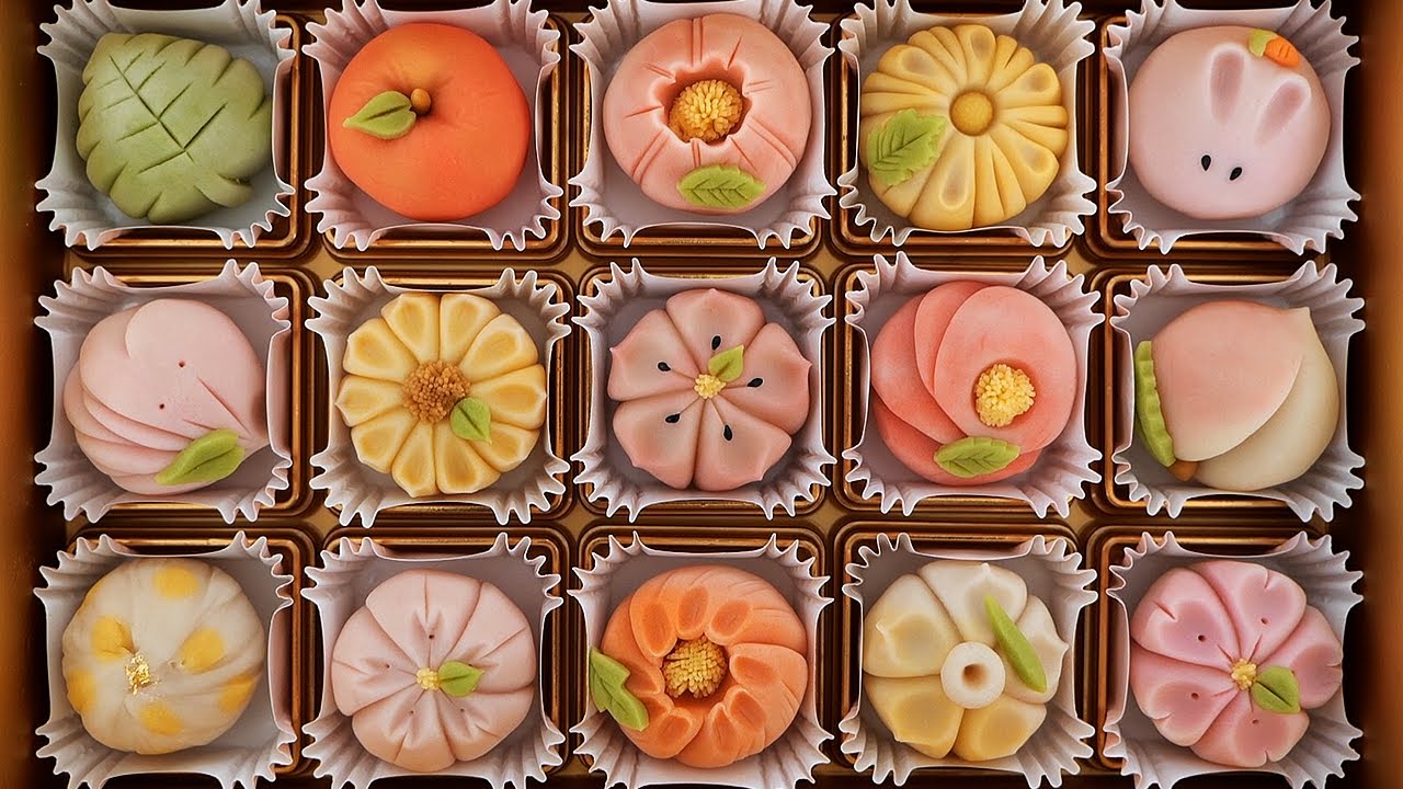 수제 화과자 만들기 / traditional japanese sweet flower cake / korean street food