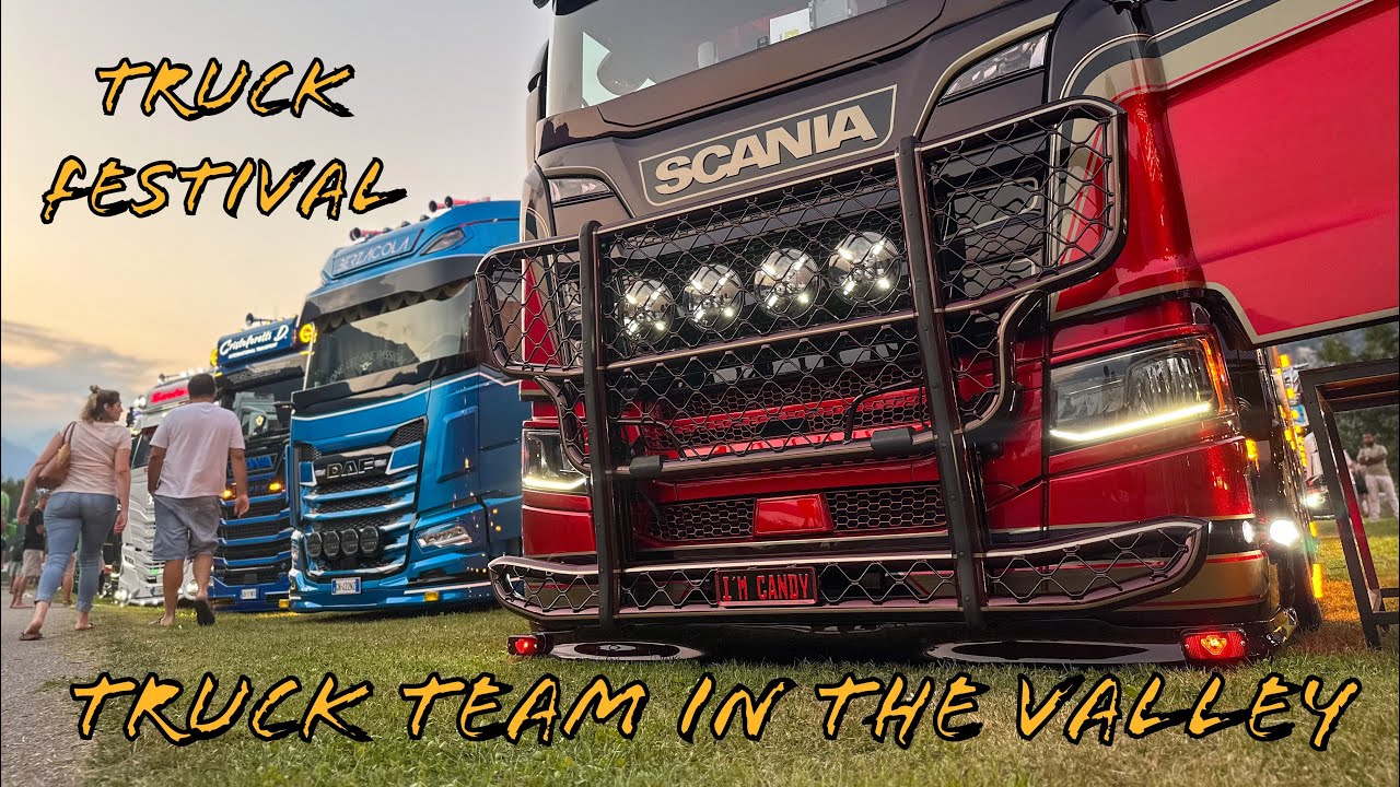 TRUCK TEAM IN THE VALLEY 2023 - TRUCKSHOW - EUROPEAN TRUCK FESTIVAL - SCANIA V8 OPEN PIPES SOUND